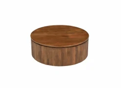 Salontafel Baskervilles Ø80cm - hout massief - bruin