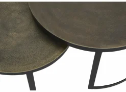 Salontafel Brass Ø75/Ø60cm - metaal - antique brass set van 2