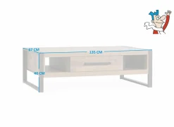 Salontafel Cascade 135x67cm - lamulux - mokka