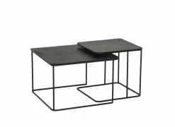 Salontafel Century Ø62/Ø46cm - metaal - zwart set van 2