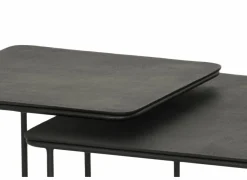 Salontafel Century Ø62/Ø46cm - metaal - zwart set van 2