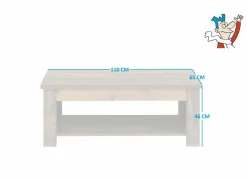 Salontafel Clif 110x65cm - decor - old wood & donker beton