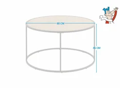 Salontafel Ø80cm - decor - eik