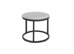 Salontafel Ø70/Ø50cm - keramiek & metaal - grijs set van 2