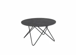 Salontafel Ø80cm - marmer - zwart