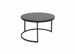 Salontafel Ø70/Ø50cm - melamine - nero set van 2