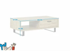 Salontafel Como 1 130x67cm - melamine - golden oak