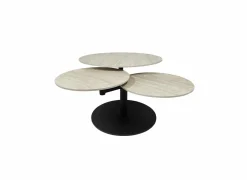 Salontafel Crater 122/80x46/41x36cm - MDF - beige