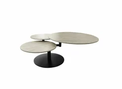 Salontafel Crater 122/80x46/41x36cm - MDF - beige