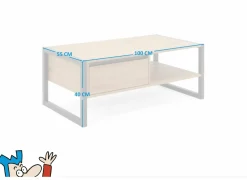 Salontafel Denver 100x40cm - decor - ambachtelijke eik