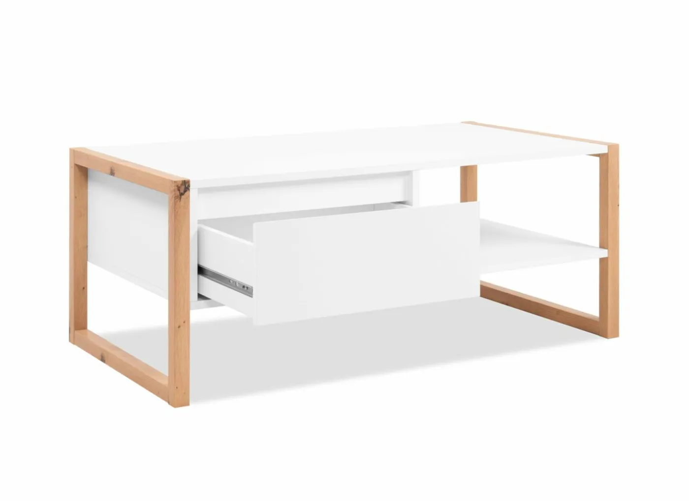 Salontafel Denver 100x40x55cm - decor - wit & artisanale eik