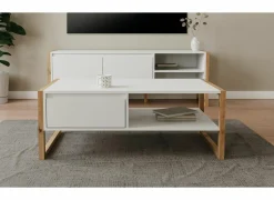 Salontafel Denver 100x40x55cm - decor - wit & artisanale eik