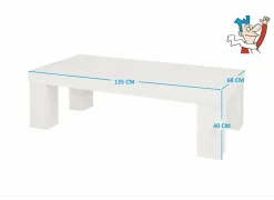 Salontafel Etna 135x68cm - decor - millenium eik & lichtgrijs