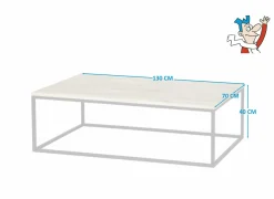 Salontafel Fetich 130x70cm - eik massief - naturel