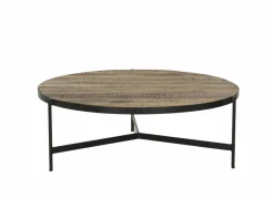 Salontafel Fuego Ø100cm - mango massief & metaal - naturel