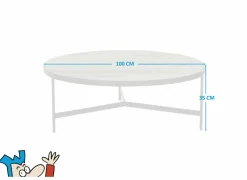 Salontafel Fuego Ø100cm - mango massief & metaal - naturel