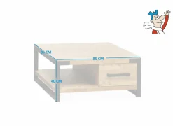 Salontafel Galaxy 85x85cm - lamulux - mango