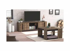 Salontafel Monaco 80x80cm - decor - saloon eik & zwart