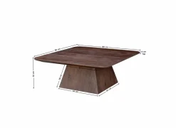 Salontafel Monsoon 80x80cm - mango massief - bruin