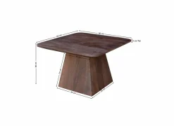 Salontafel Monsoon 60x60cm - mango massief - bruin