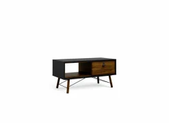 Salontafel Ry 102x49cm - decor - mat zwart & okkernoot