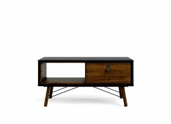 Salontafel Ry 102x49cm - decor - mat zwart & okkernoot