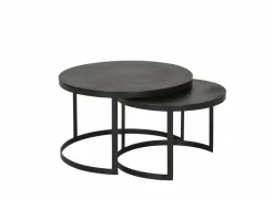 Salontafel Skudde Ø75/Ø60cm - metaal - zwart set van 2