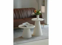 Salontafel SL2405  Ø60cm - cementex - wit