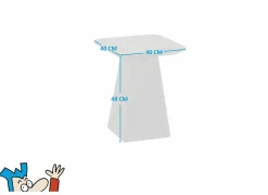 Salontafel Thalia 40x40cm - mango massief - zwart