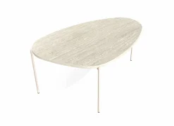 Salontafel Trio 110x70cm - HPL - travertin tivoli & sable