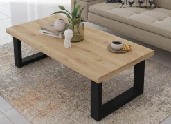 Salontafel Valencia 130x65cm - melamine - lichte eik