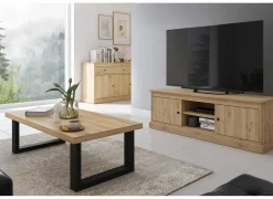 Salontafel Valencia 130x65cm - melamine - lichte eik