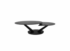 Salontafel Volcano 140/95x60x40/36cm - gesinterd steen - zwart