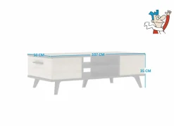 Salontafel Wayne 106,6x35,2x50,1cm - decor - eik & zwart