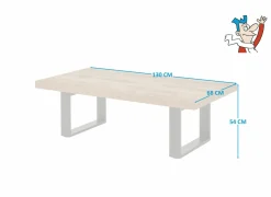 Salontafel 130x68cm - decor - bruin & zwart