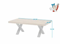 Salontafel 130x68cm - decor - bruin & zwart