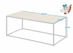 Salontafel 100x50cm - decor - eik
