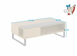 Salontafel 110x60cm - decor - eik & zwart