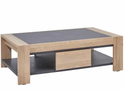 Salontafel 120x70cm - decor - French oak & grijs