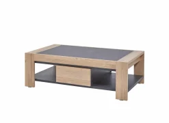 Salontafel 120x70cm - decor - French oak & grijs
