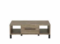 Salontafel 125x68cm - decor - old teak & matt black