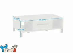 Salontafel 125x68cm - decor - old teak & matt black