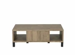 Salontafel 125x68cm - decor - old teak & matt black