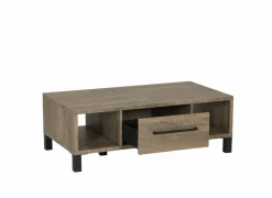 Salontafel 125x68cm - decor - old teak & matt black