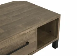 Salontafel 125x68cm - decor - old teak & matt black