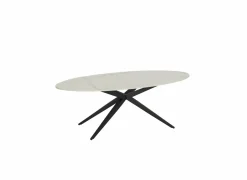 Salontafel 130x65cm - keramiek & metaal - wit