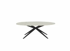 Salontafel 130x65cm - keramiek & metaal - wit