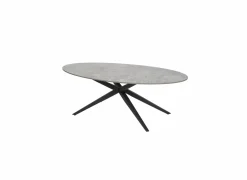 Salontafel 130x65cm - keramiek & metaal - grijs