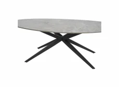 Salontafel 130x65cm - keramiek & metaal - grijs