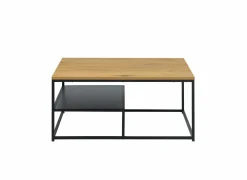 Salontafel 90x60cm - melamine - naturel & zwart